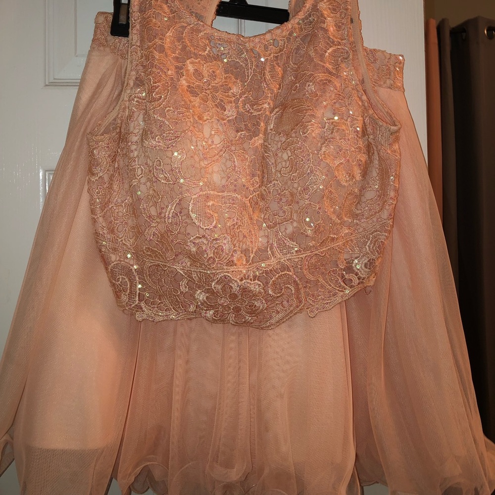 Two piece peach dress